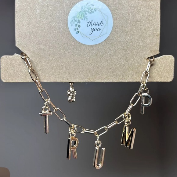 Trump bracelet charm letter initials MAGA patriotic USA - Picture 2 of 4